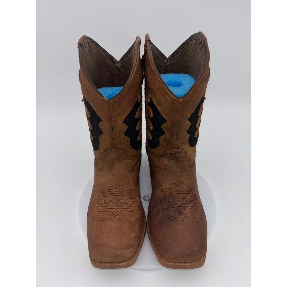 CODY JAMES Cowboy Boot Western Kids Brown Leather Square Toe Boys Little Youth 3